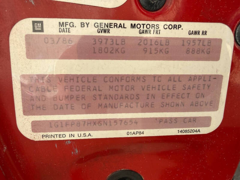 1986 Chevrolet Camaro Z28