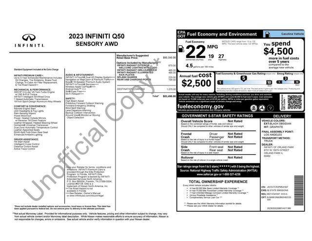 2023 Infiniti Q50 Sensory