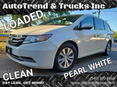 2014 Honda Odyssey for sale at AutoTrend & Trucks Inc in Fredericksburg VA