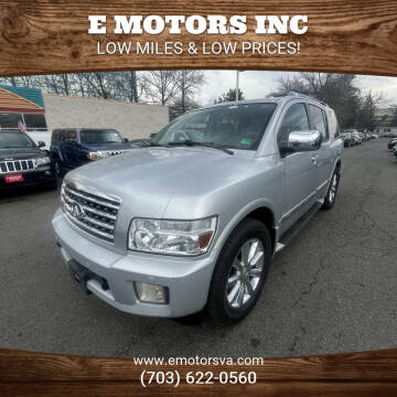 2010 Infiniti QX56 for sale at E Motors INC in Vienna VA