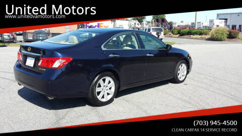 2008 Lexus ES 350 for sale at United Motors in Fredericksburg VA