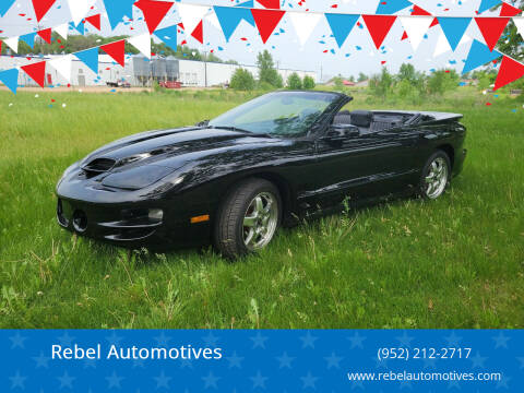 2001 Pontiac Firebird for sale at Rebel Automotives - Rebel Hot Rods in Maple Plain MN