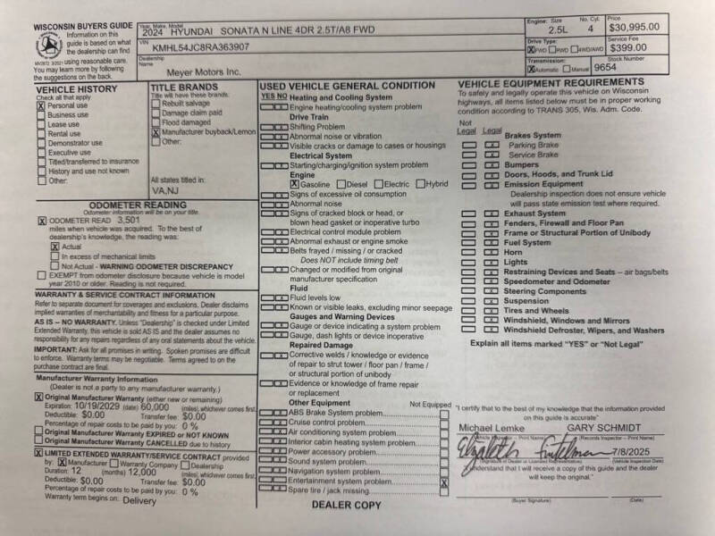 2024 Hyundai Sonata N Line