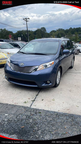 2015 Toyota Sienna for sale at CRAIGE MOTOR CO in Durham NC