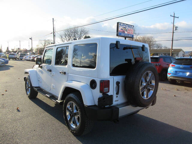 2017 Jeep Wrangler Unlimited for sale at FINAL DRIVE AUTO SALES INC in Shippensburg, PA