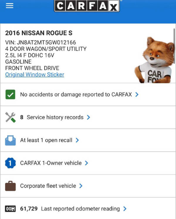 2016 Nissan Rogue S