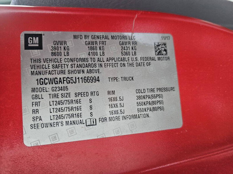 2018 Chevrolet Express 2500