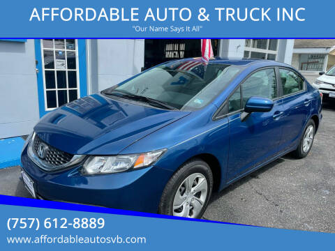 2015 Honda Civic for sale at AFFORDABLE AUTO & TRUCK INC in Virginia Beach VA