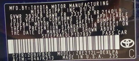 2020 Toyota Corolla LE