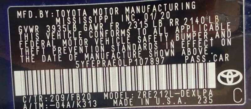 2020 Toyota Corolla LE