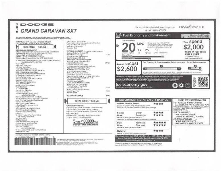 2015 Dodge Grand Caravan SXT