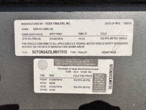 2020 TIGER GOOSENECK 24'