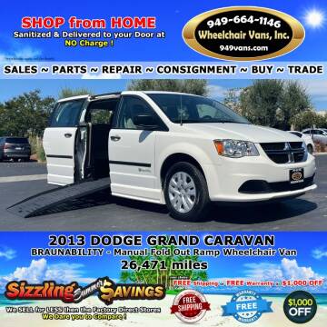 2013 Dodge Grand Caravan for sale at Wheelchair Vans Inc - New and Used in Laguna Hills CA