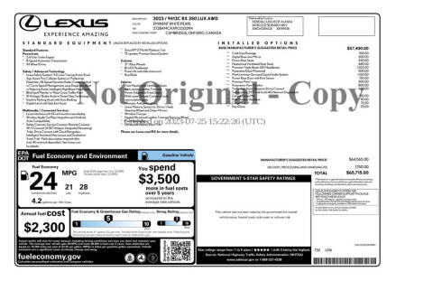 2023 Lexus RX 350 Luxury