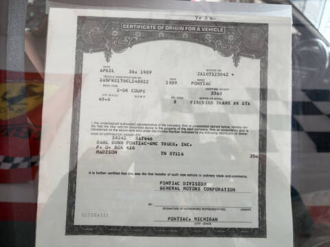 1989 Pontiac Firebird Trans Am GTA