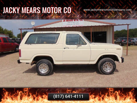 1983 Ford Bronco for sale at Jacky Mears Motor Co in Cleburne TX