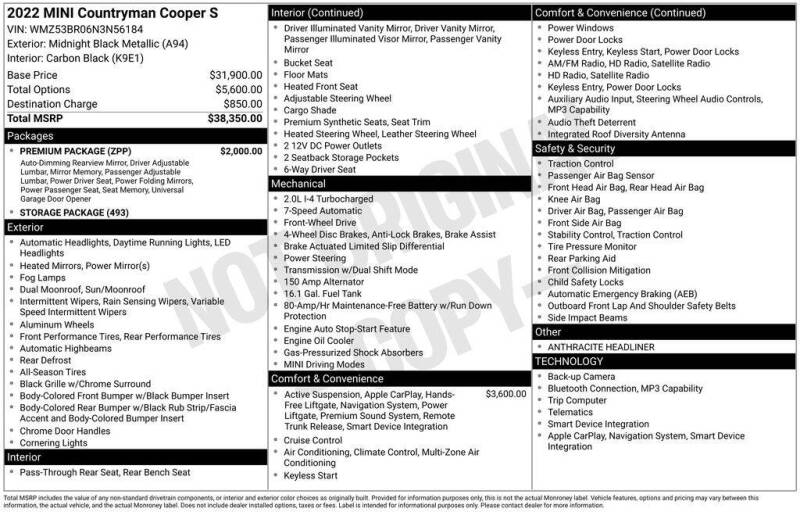 2022 MINI Countryman Cooper S