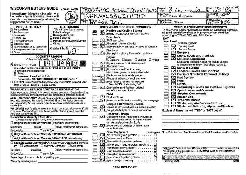 2020 GMC Acadia Denali