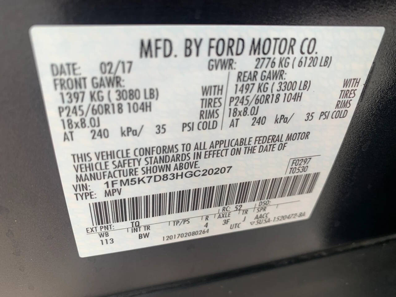 Dk. Gray 2017 Ford Explorer XLT XLT 4dr SUV 34