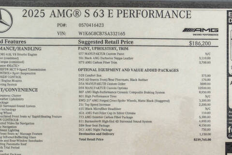 2025 Mercedes-Benz S-Class AMG S 63 E Performance
