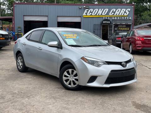 2016 Toyota Corolla for sale at Econo Cars in Houston TX