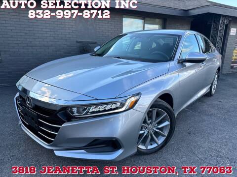 2021 Honda Accord for sale at Auto Selection Inc. in Houston TX