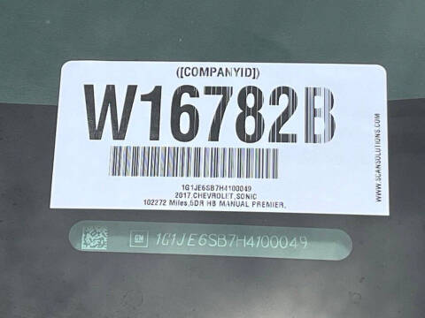2017 Chevrolet Sonic Premier Manual