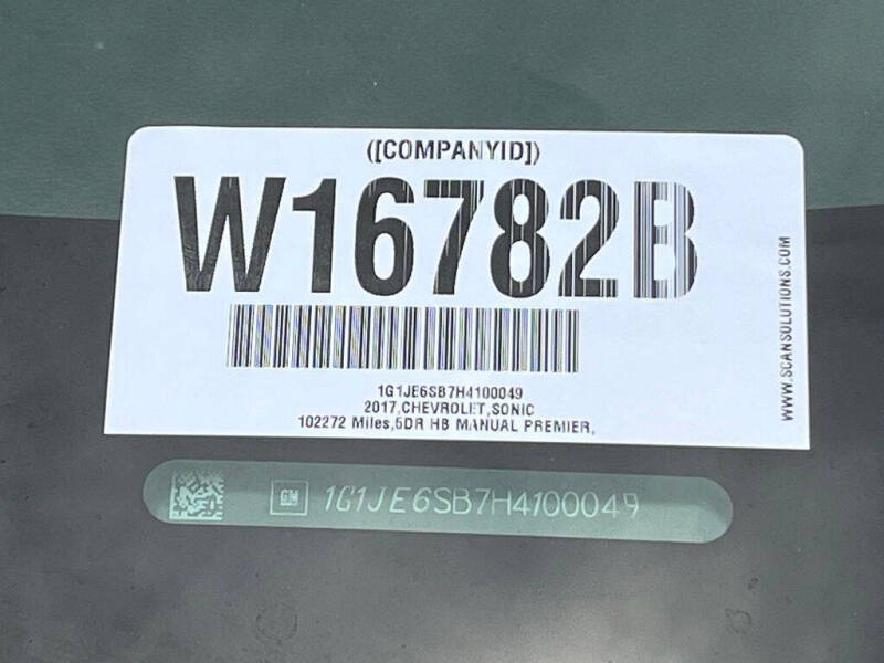 2017 Chevrolet Sonic Premier Manual