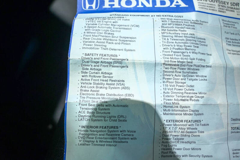 2010 Honda Odyssey Touring