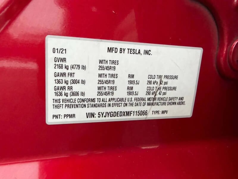 2021 Tesla Model Y Standard Range