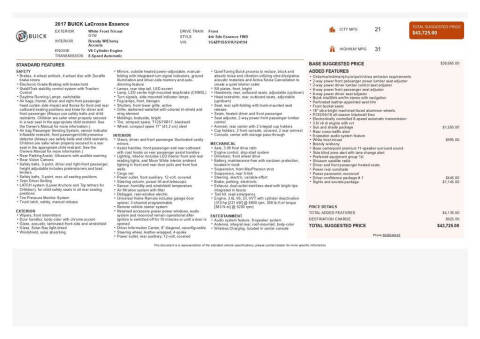 2017 Buick LaCrosse Essence
