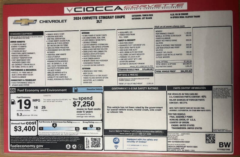2024 Chevrolet Corvette Stingray