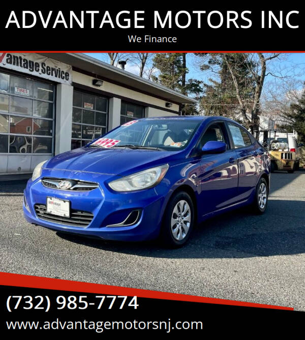 2013 Hyundai Accent for sale at ADVANTAGE MOTORS INC in Edison NJ