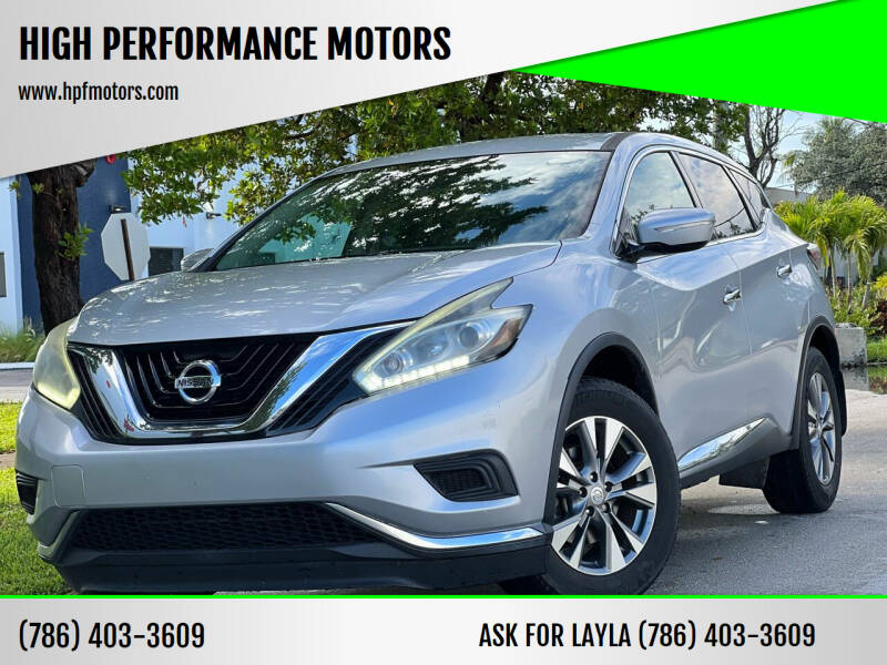 2015 Nissan Murano for sale at HIGH PERFORMANCE MOTORS in Hollywood FL