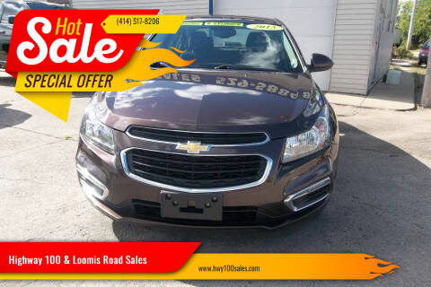 2015 Chevrolet Cruze for sale at Highway 100 & Loomis Road Sales in Franklin WI