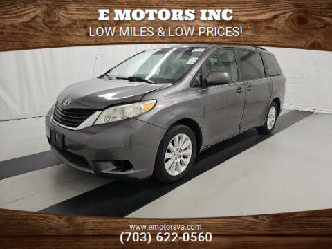 2011 Toyota Sienna for sale at E Motors INC in Vienna VA