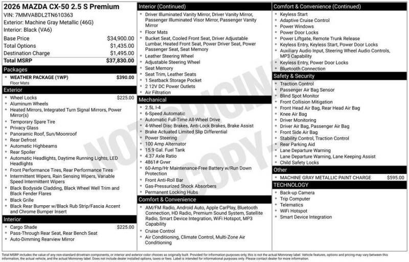 2026 Mazda CX-50 2.5 S Premium