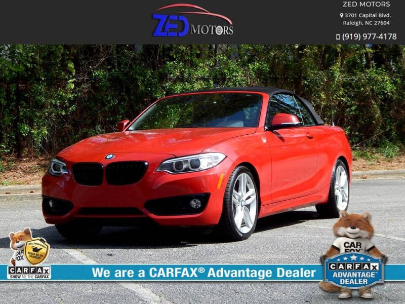 2017 BMW 2 Series for sale at Zed Motors in Raleigh NC