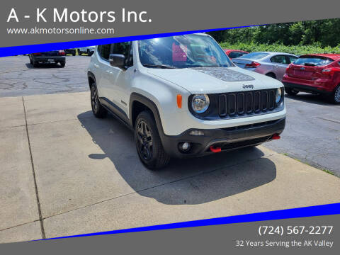 2017 Jeep Renegade for sale at A - K Motors Inc. in Vandergrift PA