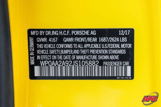 2018 Porsche 911 Carrera T