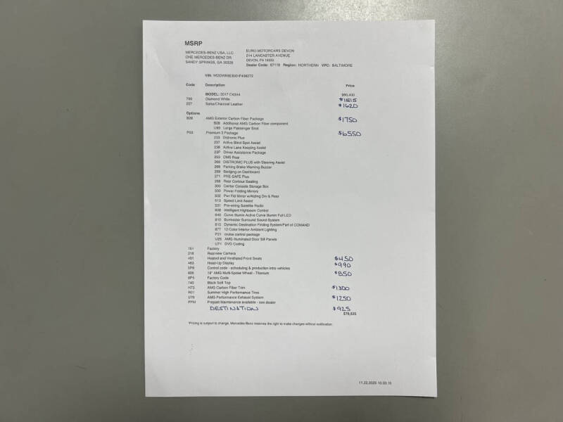 2017 Mercedes-Benz C-Class AMG C 43