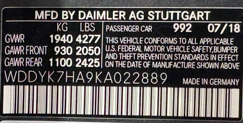 2019 Mercedes-Benz AMG GT