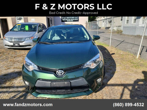 2014 Toyota Corolla for sale at F & Z MOTORS LLC in Waterbury CT