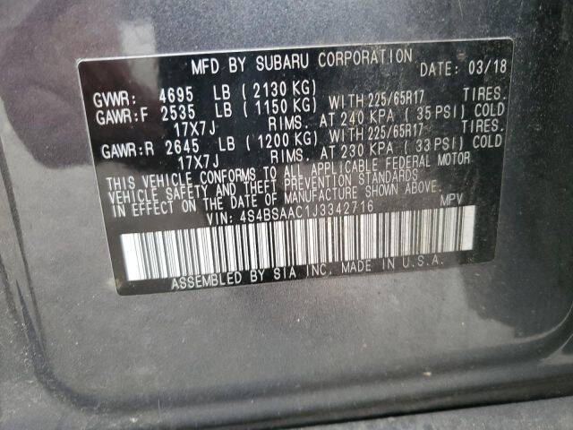 2018 Subaru Outback 2.5i