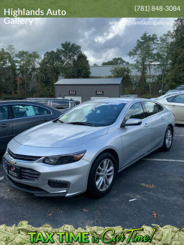 2018 Chevrolet Malibu for sale at Highlands Auto Gallery in Braintree MA