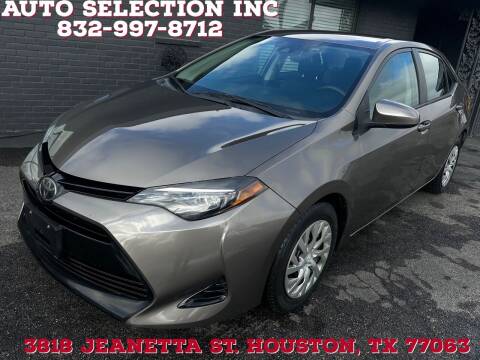 2018 Toyota Corolla for sale at Auto Selection Inc. in Houston TX