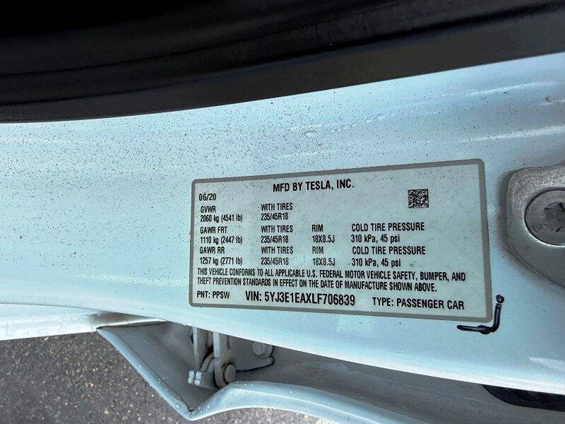 2020 Tesla Model 3 Standard Range Plus