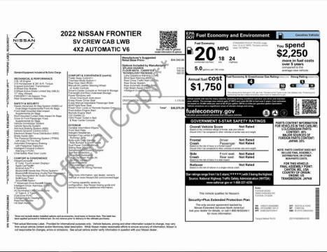 2022 Nissan Frontier SV