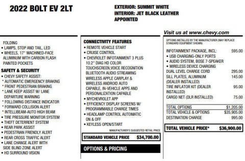 2022 Chevrolet Bolt EV 2LT