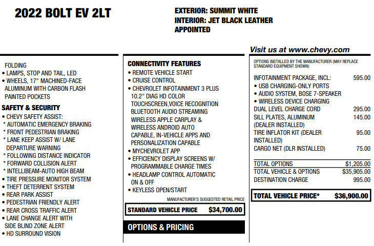2022 Chevrolet Bolt EV 2LT